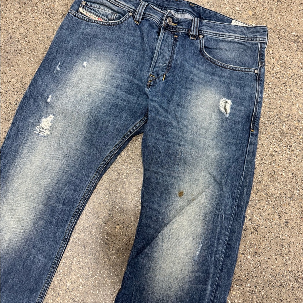 Diesel Saafado Men Jeans Regular Slim Straight Blue Size 33 (Fits 35x33) Italy - Picture 5 of 7